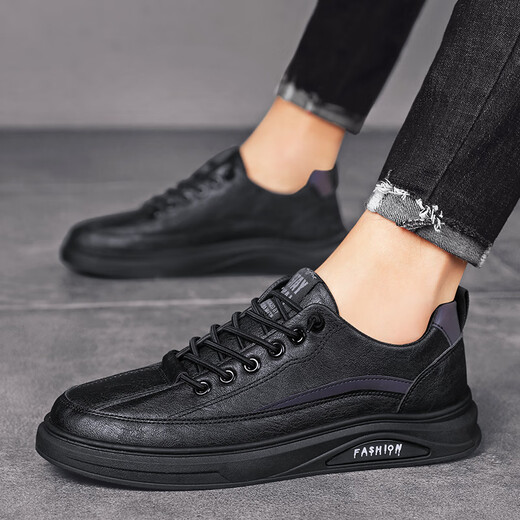 Changxiang huili masculin's chaussures 2025 été new pure noire de travail chaussures chaussures cuir chaussures non glissées étanche et épreuve d'huile de travail de travail