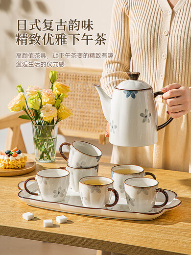Jingwan 2024 new high-looking teapot cold kettle tea set high temperature resistant ceramic large capacity water set for home living room Molan kettle (with filter hole)