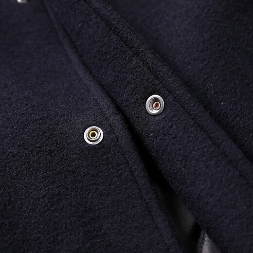 Siete Wolf Jacket Men's Lapel Woolen Wool Wool Wool Commuter Commuter Simple Slimming Wind-Probar Chaqueta individual ropa para hombres 102 (azul oscuro) -1733 Modelo 165/84a (M)