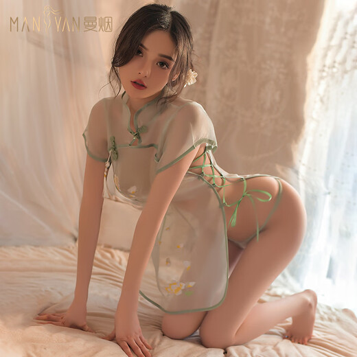 曼烟 情趣内衣女级污度诱惑透视激情免脱手撕轻薄性 [轻奢性感露背]9854