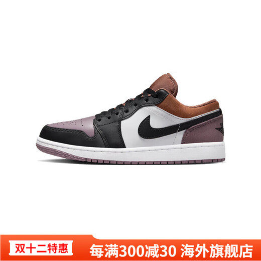 NIKE Nike AJ1 black and red toe low-top basketball shoes 553558-161/DC0774-101 FB9907-102 white, brown and purple 41