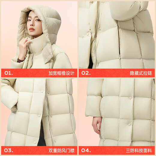 Meilicheng Long Down Jacke Frauen neue 90% Gänse -Down -Jacke über die Kniejacke modische Kapuze -Stadt Outdoor Freizeitstil grau S