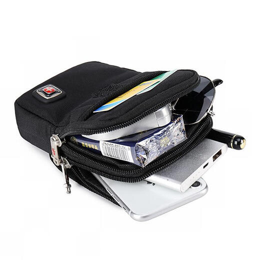 Swiss Sergeant Knife Waist Bag Men's Multifunctional Mobile Phone Bag Wearing Belt 7. Inch Men's Waterproof Canvas Sports Small Waist Bag Large Size