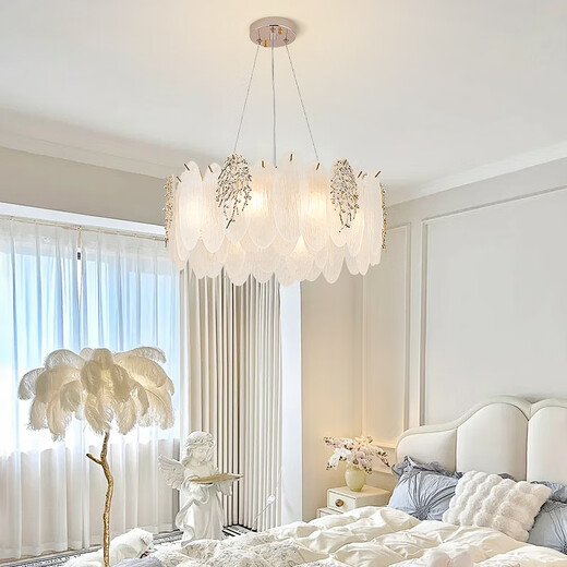 
Dina French living room chandeliers high-end luxury crystal lamp villa duplex building headlight bedroom dining light new 2025 P9887/50 full spectrum three-color light