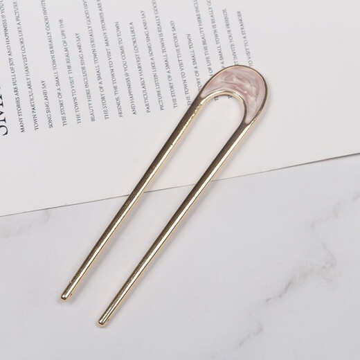 Octagonal rose national style U-shaped hairpin hair fork metal short hairpin short style hairpin retro all-match plug alloy hair fork two-tooth wave Molan