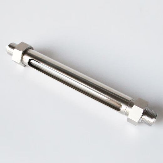 Renjuyi 304 stainless steel glass tube oil level observation window double-ended outer wire 4-point liquid level gauge visible straight through transparent organic tube DN154-point visual glass length L700MM304