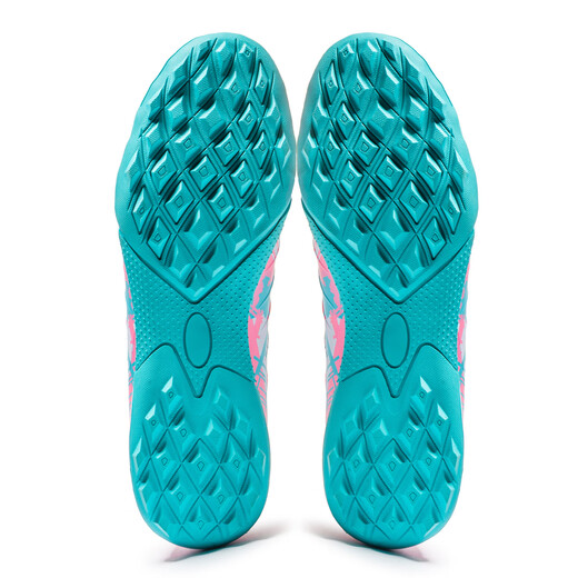 FEELACES新品足球鞋透气成人儿童男童学生青少年碎钉TF人草训练鞋男女 1916粉月碎钉 39 [球袜+护板+鞋袋]