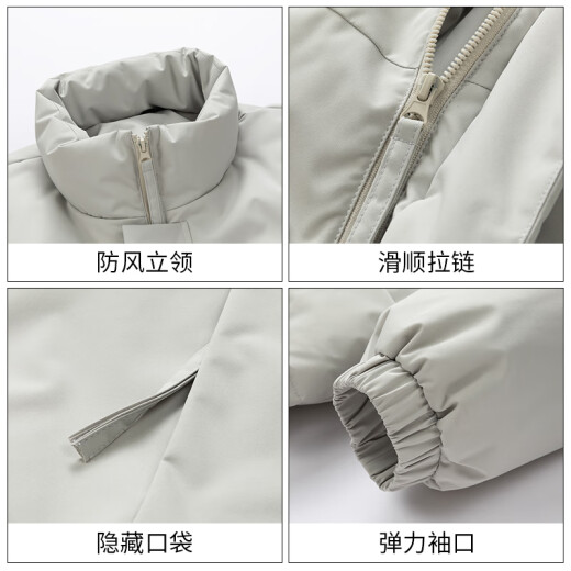 吉普（JEEP）棉服冬季新款纯色休闲加厚保暖男士连帽外套防寒服棉衣
