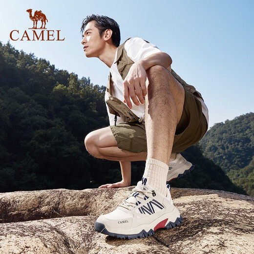 Camel (chameau) Chaussures de randonnée en plein air masculin pour les chaussures de sports et décontractés respirants de nouveau monh G14S342157 beige / bleu (style filet transparent) 42