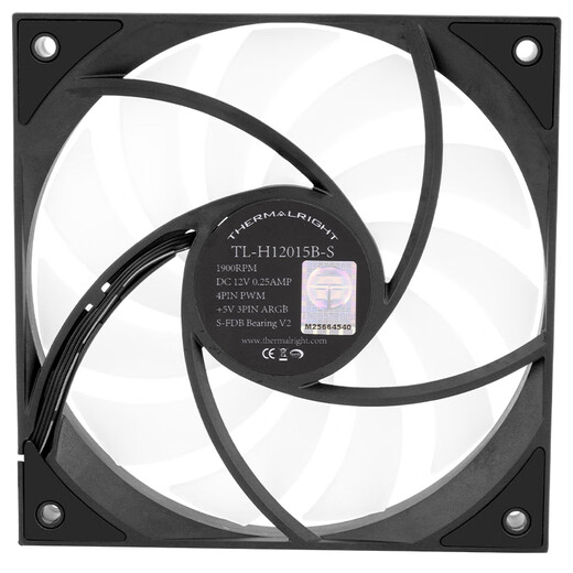 Limin (Thermalright) TL-H12015B TL-H12015 15 mm de espesor equilibrado Ventilador delgado delgada Motor de seis polos de seis polos de 12 cm Ventilador de chasis TL-H12015b-S Negro solo solo