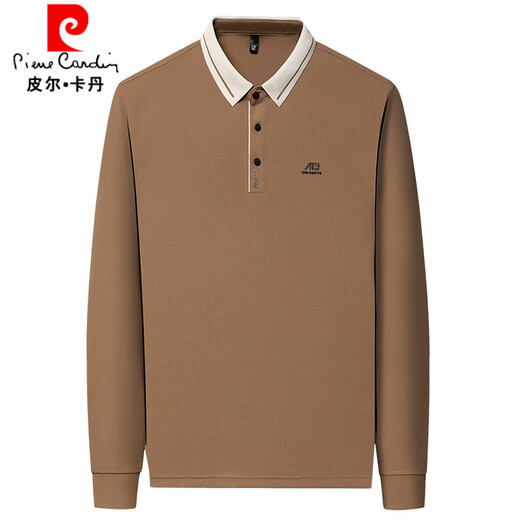 皮尔卡丹（pierre cardin）长袖t恤男士2025春秋季新款商务休闲宽松翻领打底POLO衫上衣男装 16823浅绿 M 165【建议95-120斤】