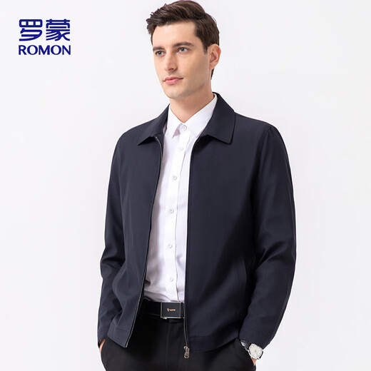 Luo Meng jacket men's autumn business men's lapel executive jacket top cadre office style dad outfit i8 navy XL
