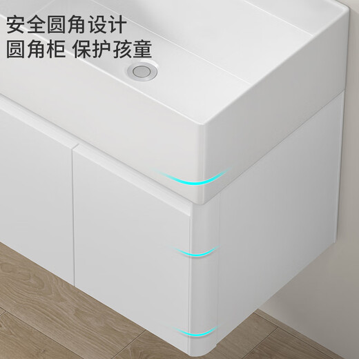 Deepened integrated ceramic washbasin small apartment bathroom bathroom cabinet combination small size washbasin mini 45x30 deepened basin main cabinet + mirror
