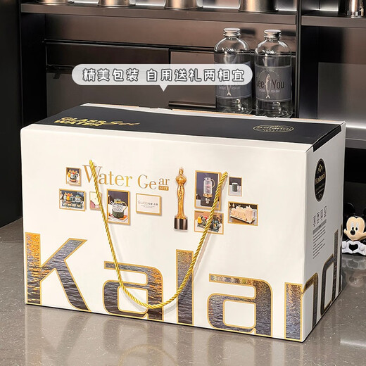 Qipai home water cup set, living room hospitality cup, kettle, cup, moving to new home, wedding gift, high-end practical tea set, high-end water set 9-piece set 1196 gift box