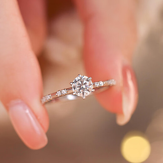 FEILACK diamond ring for women, moissanite ring for women, 925 silver design, high-end, classic six-claws, a birthday gift for my girlfriend, main diamond 60 points, size 16 (finger circumference 55-56mm)