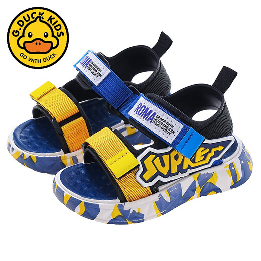 G.duck boys' sandals 2026 new summer Korean style small boys' shoes casual soft bottom children's beach shoes blue 27 (inner length 17CM suitable for feet 16.5CM)