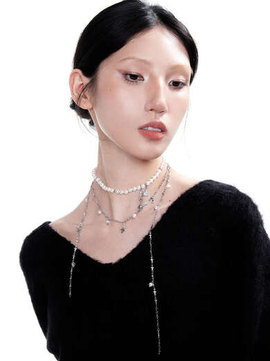 Chihuan Fu U Creature Wild original sterling silver necklace cross versatile stacking king sweater chain sterling silver pearl pendant necklace