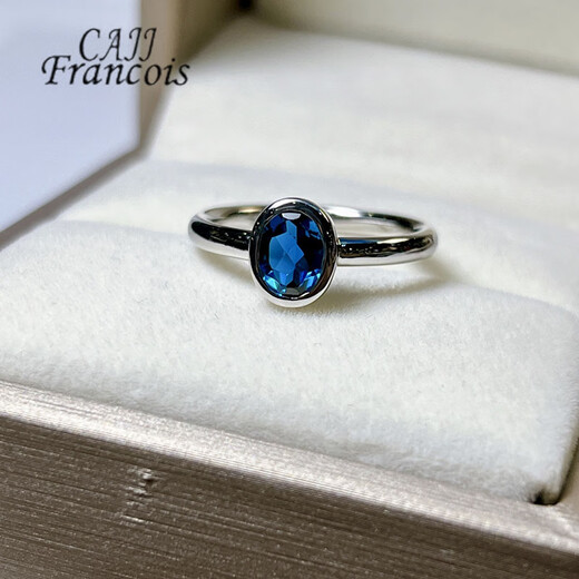 CAJJ Francois 0.80 carat topaz ring for women, natural colored gemstone, 925 silver inlaid jewelry, No. 13