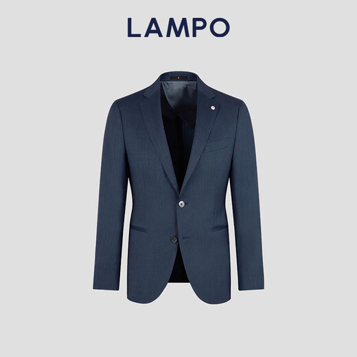 
Blue Leopard (LAMPO) [Silk-wool two-color] Business suit Men's mid-blue slim light formal wear wedding dress suit top jacket Suit (middle blue) 48 (175/96) R