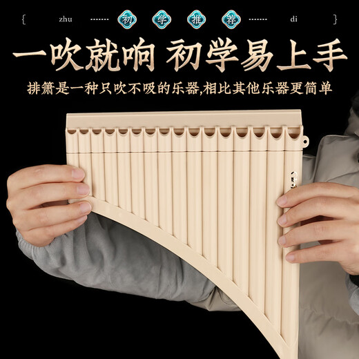 Instrumento musical de Panflute Lige de 16 tubos de 18 tubos para principiantes de la escuela primaria de nivel primario de nivel primario de nivel C-Tubo C-Tube fácil de aprender Flauta de alta gama Nuevo azul de 16 tubos + grabado