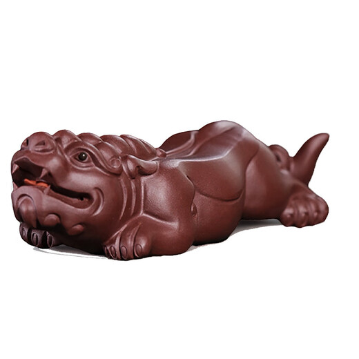 Table craftsmen cast authentic Yixing handmade purple clay sculptures, Jufu Pixiu tea pets, office home tea table ornaments, crafts, purple clay