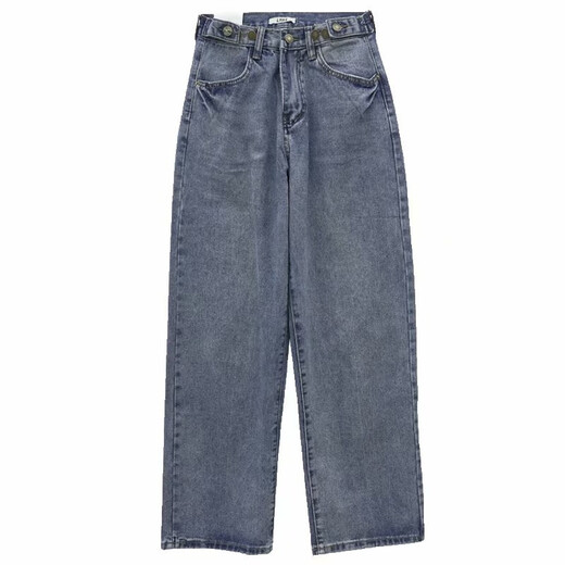 
Mannaxuan's new summer high-waist straight nine-point jeans for women's bf Korean version large size loose retro versatile dad wide-leg pants light blue 9923 single size collection and purchase priority delivery
