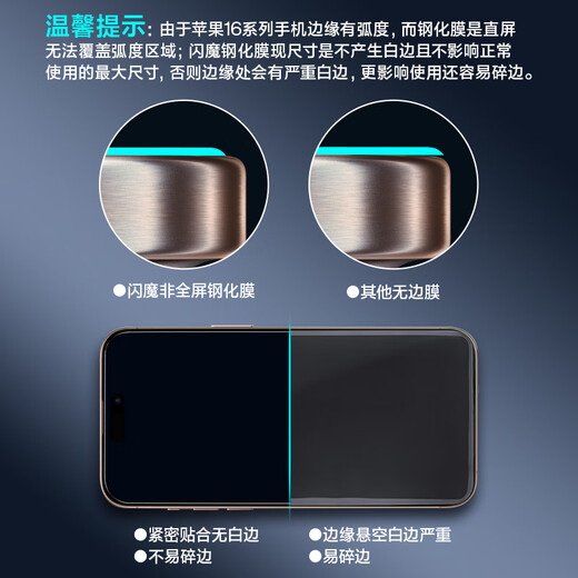 Flash Magic is suitable for Apple 16/16pro tempered film iphone16promax mobile phone film non-full screen without black edges 16plus high-definition anti-fingerprint explosion-proof anti-fall 15 protective film ultra-clear anti-explosion anti-fingerprint 2 pieces + artifact Apple 16ProMax