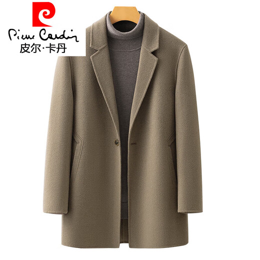 Pierre Cardin woolen woolen coat men's short coat new Korean style double-sided woolen suit-like windbreaker trendy black 2XL weight (155-170Jin Jin is equal to about 0.5 kg)