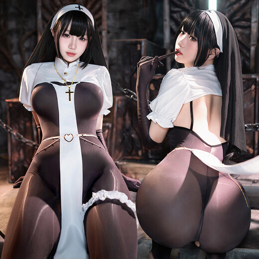 霏慕暗夜魔女制服情趣内衣高档睡衣黑丝性感透视连体衣丝袜套装女6231