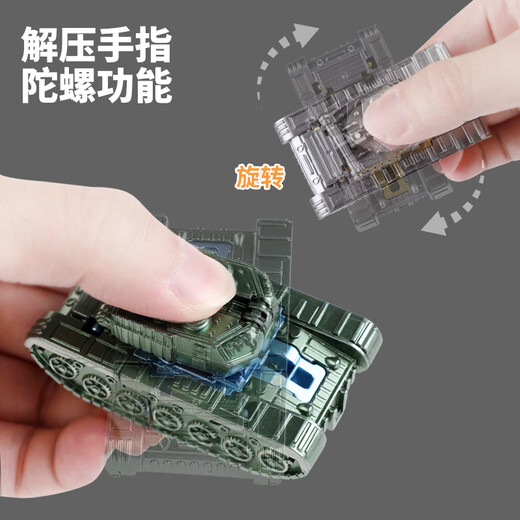 
Deformed tank robot fingertip spinning children's creative mecha simulation decompression and venting finger toy [Silver] Deformed tank spinning