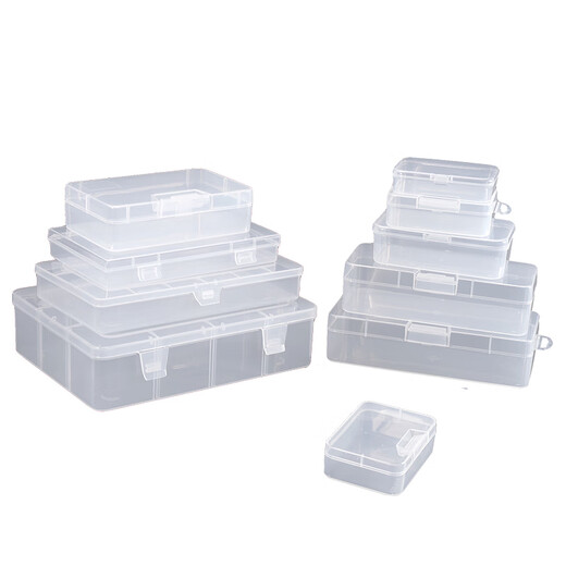 
Qianhuinong rectangular pp plastic box stationery packaging box electronic components hardware tool parts box portable mini storage transparent 844 [18*13.2*8.7cm]