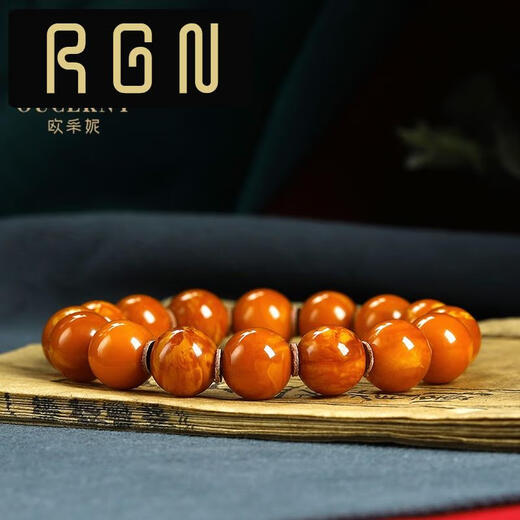 RGN COLECTIBLES Old Wax Flower Patrón de llamas de la llama Pulsera de cejas Guinea suelto de pollo Aceite amarillo miel de bucle de bucle de un solo brazalete para mujeres A3524 Colección de huérfanos 13.1 gramos 10.5 mm+