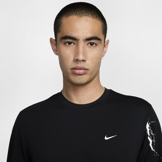 Nike (NIKE) oficial JA Morant camiseta de baloncesto de manga larga de secado rápido con protección solar para hombre verano HJ3892 010 negro/blanco XL