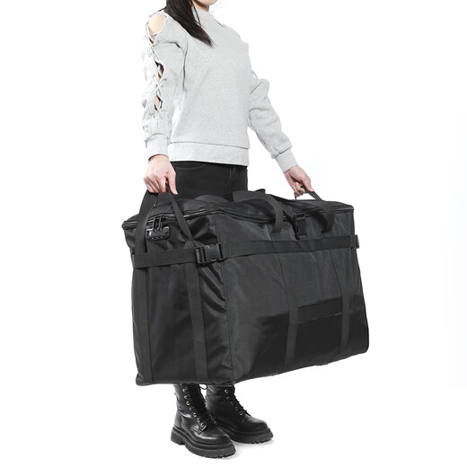 DITD DESIGN IN THE DESIGN Extra Large Capacity Travel Bag Password Lock 158 Airways Checked Bag Working and School Quilt Pack Moving and Packing Black (126L Extra Large Locked Packing Strap) 126L