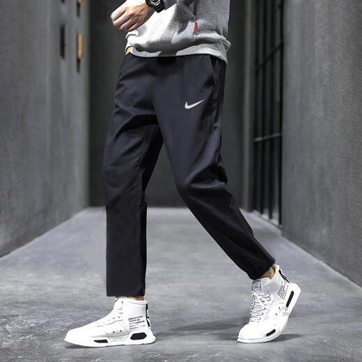 Nike (NIKE) men's sports suit 26 spring new casual windproof hooded jacket coat T-shirt loose trousers three-piece set casual running three-piece set 2XL