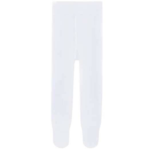 Aiwuge children's dance socks autumn and winter warm plus velvet thickened girls white bottoming pantyhose white L size