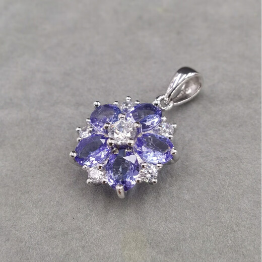 DL 1998 Fat Donglai same style tanzanite pendant 2024 new style silver plated platinum inlaid without chain without chain 925 silver