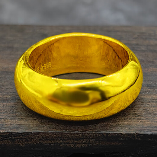 Erxi gold ring for men and women pure gold 999 glossy surface loach back thick thin wall atmospheric fashion trendy gift giving width 1 cm 50g leave a message circle number when placing an order, return and replenish according to the physical gold