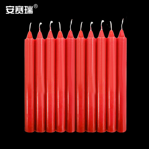 Ansery Candle Emergency Lighting Bold Daily Use Large Long Rod Red 10 Pack/Pack 2*20cm 28034