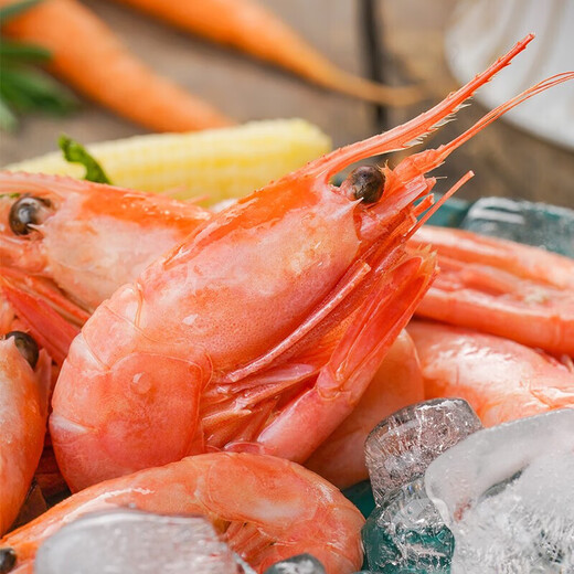 4 prawns with long red claws, net weight 1.2 Jin, equal to 0.5 kg, prawn New Year gift box + 1 Jin, equal to 0.5 kg, Yanhao cooked frozen Arctic sweet shrimps