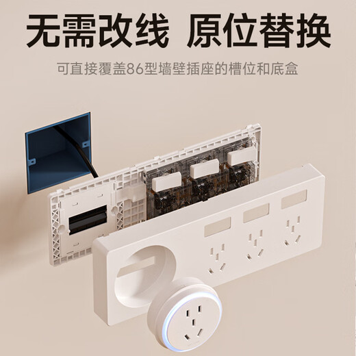 Oaks Typ 86 Erweiterungssteckdose Küchenerweiterung Multifunktionskonverter Unterputz Haus mit Schalterleiste 21 Löcher links Erweiterung USB+Typ-C weiß