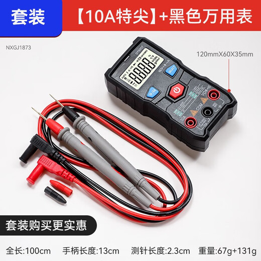 Niuxiang Multimeter Pen Spezial Tippsonde Universal Electric Test Pen Digital Hochvorbereitete Silikondraht-Teststift Multimeter Black DT9207 Verbessertes Modell