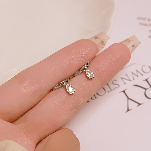 DTOTO sterling silver earrings 999 pure silver earrings for women 2025 new water drop earrings silver earrings bestie gift set 3-piece set water drop earrings + round bead earrings + brand gift box