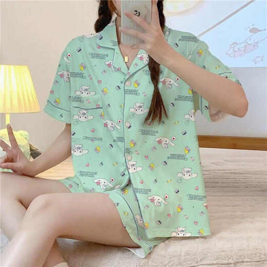 Wanmanduo Jade Gui Dog Pyjamas Femmes Printemps et Été Manches Longues Pantalons Longs Shorts Mignon Dessin Animé Étudiant Grande Taille Été Maison Vêtements Ensemble 14123#Melody Ensemble Trois Pièces M 75-100Jin Jin est égal à 0,5 kg