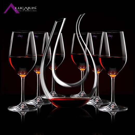 LUCARIS imported crystal wine glass set wineware glass goblet wine glass decanter swan decanter + 6 Riesling 255ML