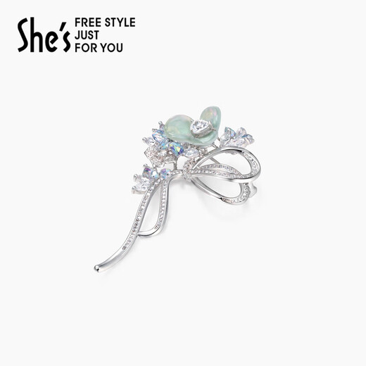 She s Barbie rose flower bow high-end women's brooch light luxury corsage birthday gift for girlfriend