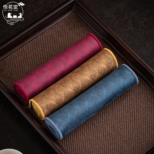 Wu Ming Tang high-end tea towel, Chinese style, high quality absorbent tea cloth, Taiwan brocade tea mat, special cleaning tea cloth for dry soaking