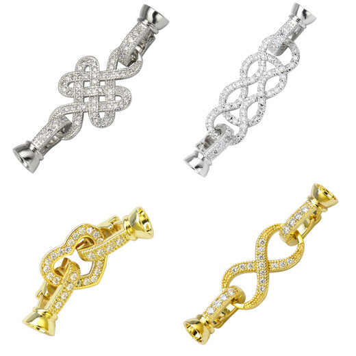 Yujingji Fat Donglai same style 18K gold pearl necklace button head button accessories buckle connecting buckle buckle versatile hand-fixed E style gold color