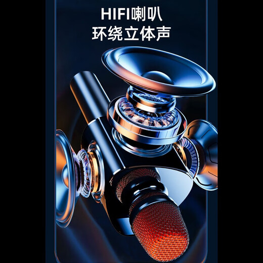 TINGSHENGZHE Wireless Microphone Bluetooth Microphone Audio Integrated Built-in Sound Card Smart Touch Screen High Quality Outdoor Children's TV Projector Mobile Phone Karaoke Family Ktv Live Broadcast Gift Black - Exclusive Base Wireless Charging - Innovative Smart Touch Screen Enjoy Edition - Home Theater Level Karaoke Experience - High Quality