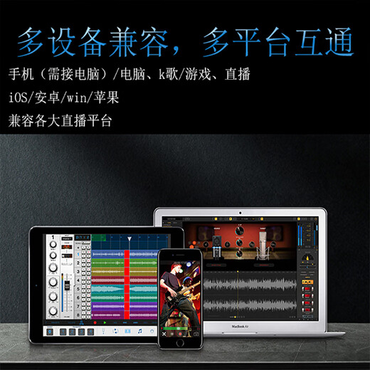 ICON U Solo live sound card live broadcast equipment microphone k song shouting Mai live computer external sound card [one to one fine adjustment] sound card + Desheng PC-K600 [Give 3 fine adjustment effects]